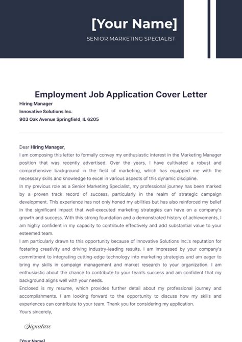 Job Cover Letter Online