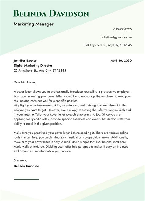 Job Cover Letter Sample Doc