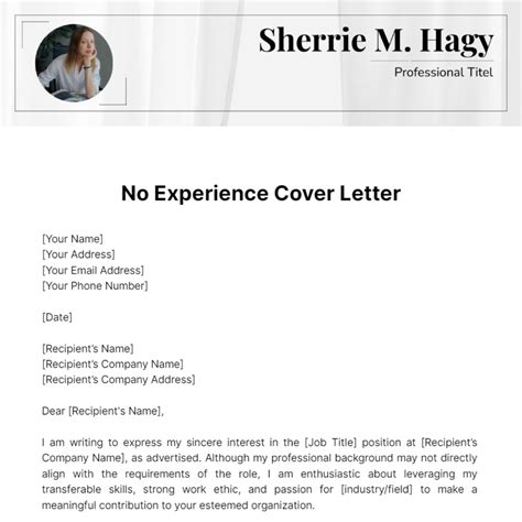 Job Cover Letter With No Experience