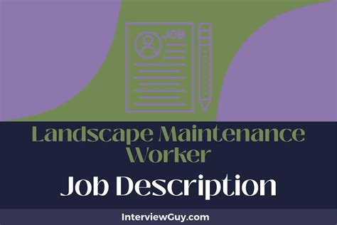 Job Description For Landscape Maintenance
