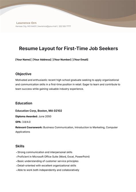 First Time Resume Template / 1213 resume sample for first time job