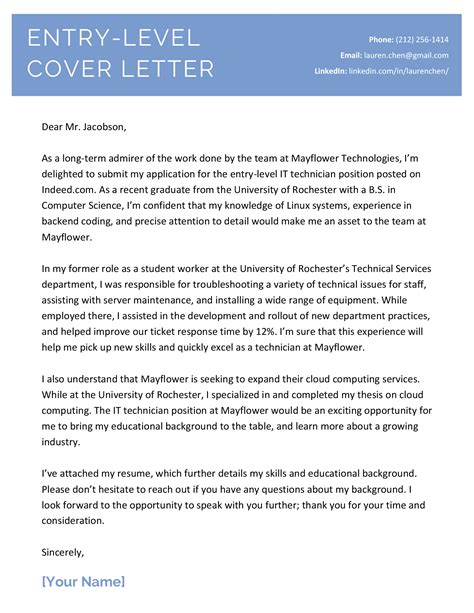 Job Resume Cover Letter Examples