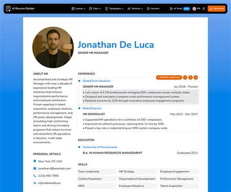 Job Resume Generator Features