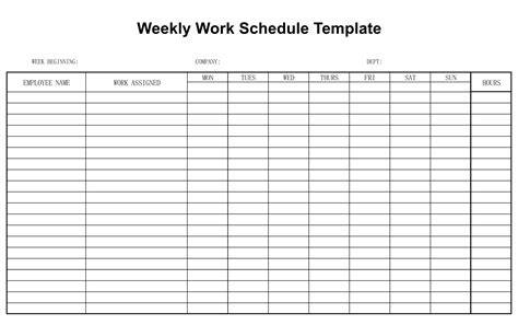 Job Schedule Printable