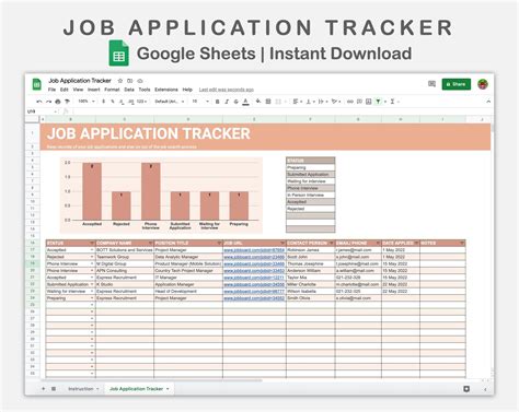 Job Search Template Google Sheets