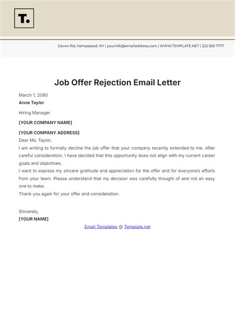 Rejection Email 8+ Examples, Format, Pdf Examples
