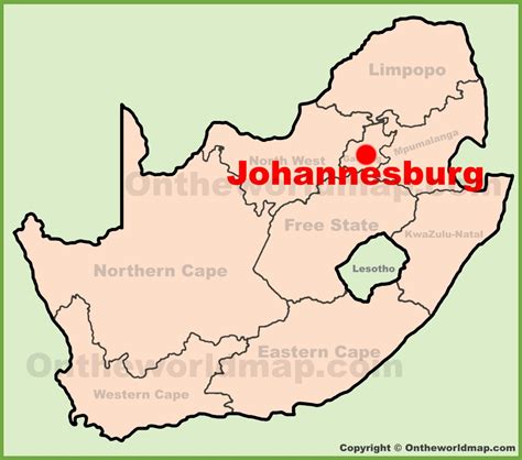 Johannesburg In Africa Map