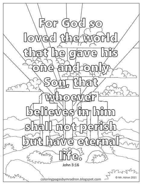 John 3 16 Color Page