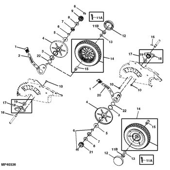 John Deere Model JS20 Walk Behind Mower Parts