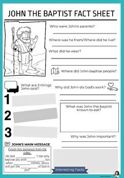 John The Baptist Worksheets