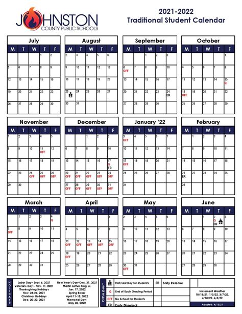 Johnston County Calendar