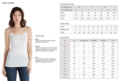 Joie Sizing Chart