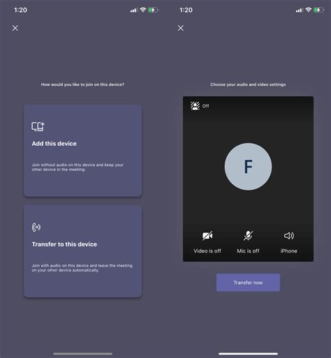 Join a meeting in progress and transfer from another device to your PC