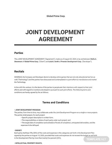 Software Joint Venture Development Agreement 3 Easy Steps