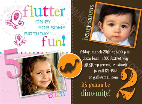 Joint Birthday Party Invitations Templates Free