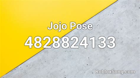 Jojo Pose Roblox ID