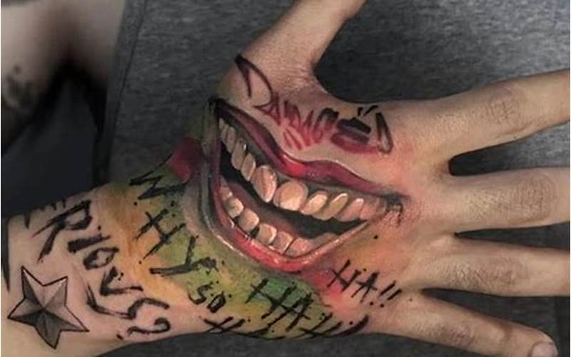 Joker Hand Tattoo Smile Symbolism