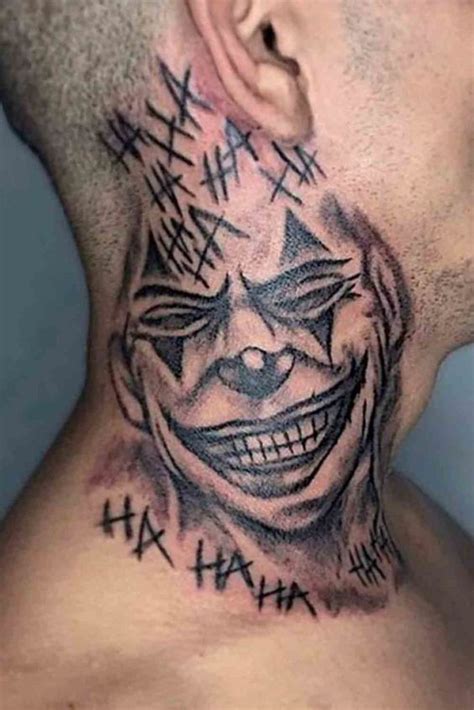 Joker Neck Tattoo