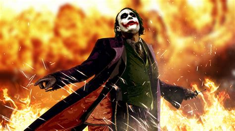 Joker surrounded by flames