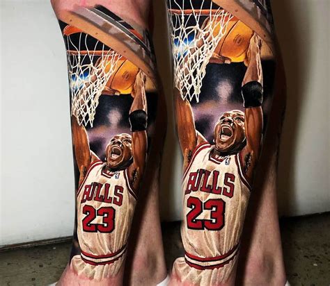 This guy got a fullsize Michael Jordan jersey tattoo on
