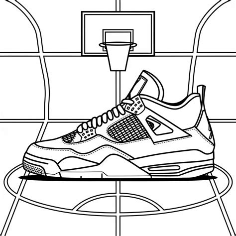 Jordan 4 Coloring Page