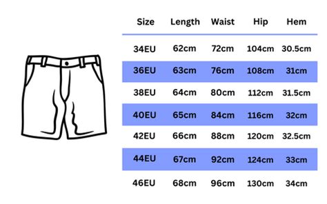 Jorts Size Chart