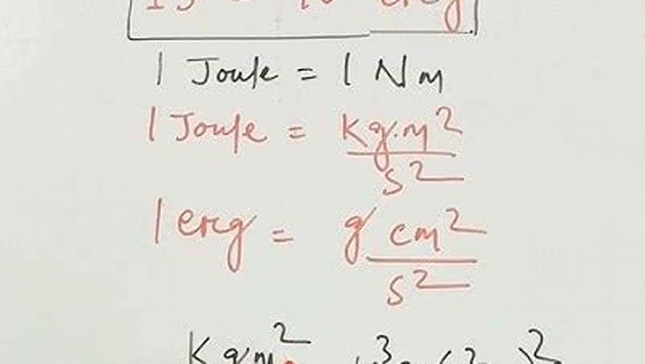 Joule To Erg Conversion