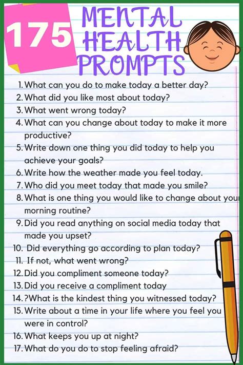 Journal Prompts For Mental Health Printable