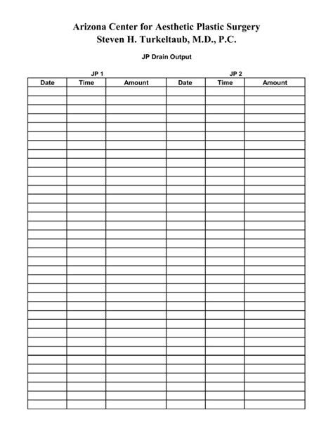 Jp Drain Output Chart