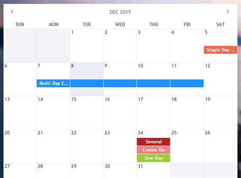 Jquery Free Event Calendar Demo