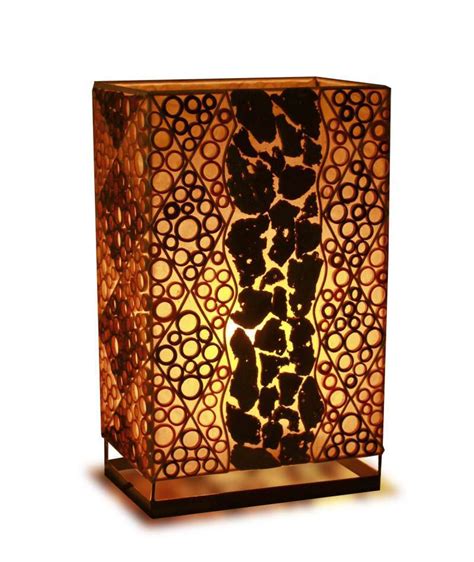 Jual Kerajinan lampu meja kombinasi bambu dan batu apung (Table lamp