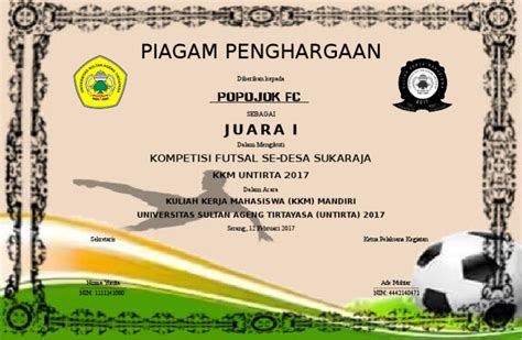 Juara Turnamen Sepak Bola Pelajar Jakarta Pusat