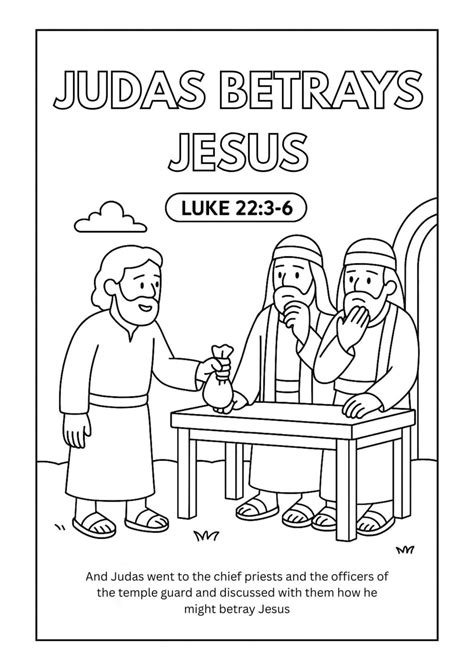 Judas Betrays Jesus Coloring Page