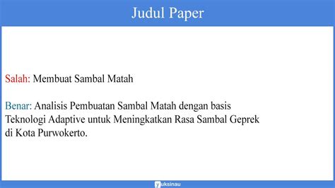 Judul Paper