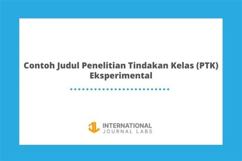 Judul Penelitian Ptk