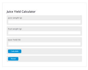 Juice Yield Calculator