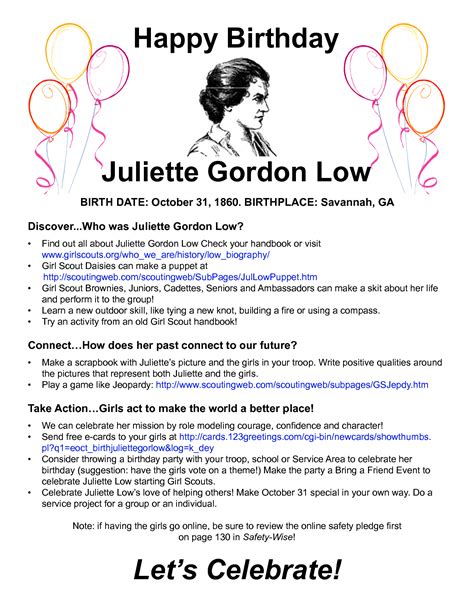 Juliette Gordon Low Printables