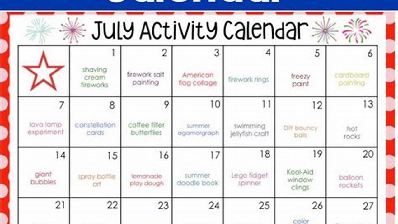 July Fun Calendar