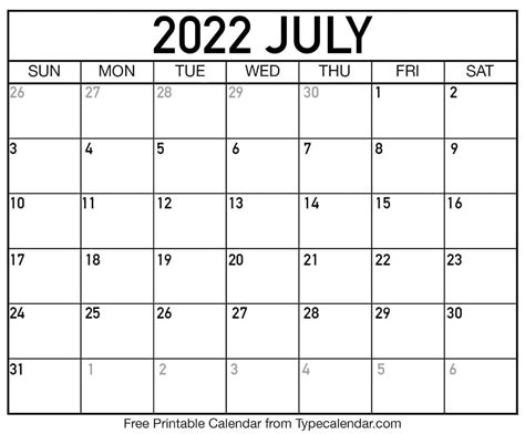 July 202 Calendar