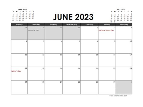 June and July 2023 Calendar Calendar Quickly