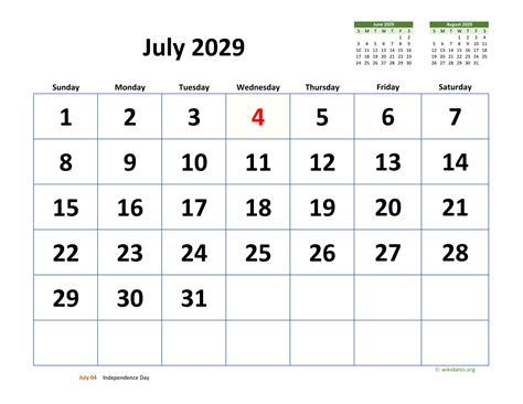 July 2029 Calendar