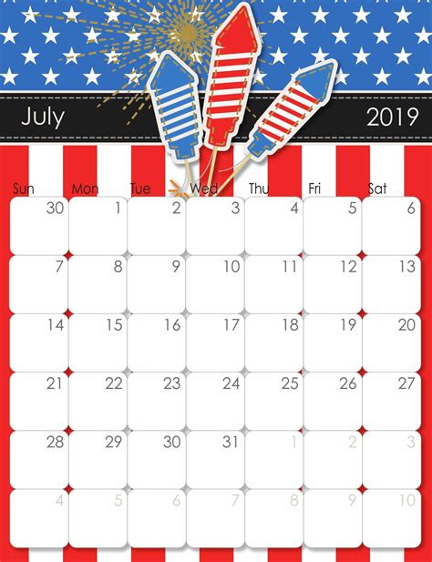 July 4 Calendar