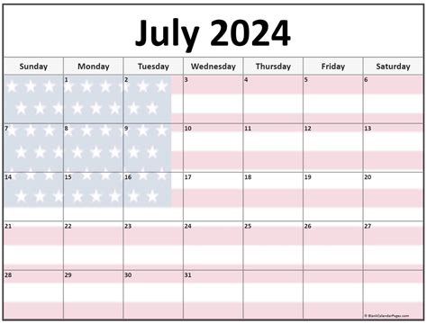 July 4th 2024 Calendar