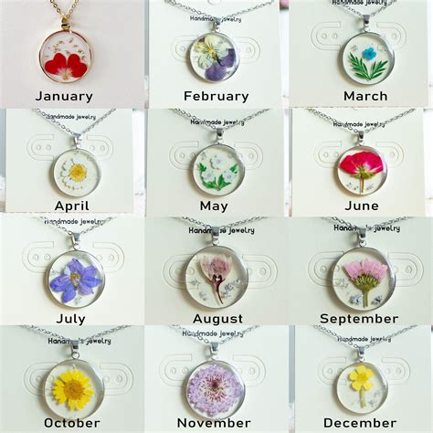 July Birth Month Flower Necklace