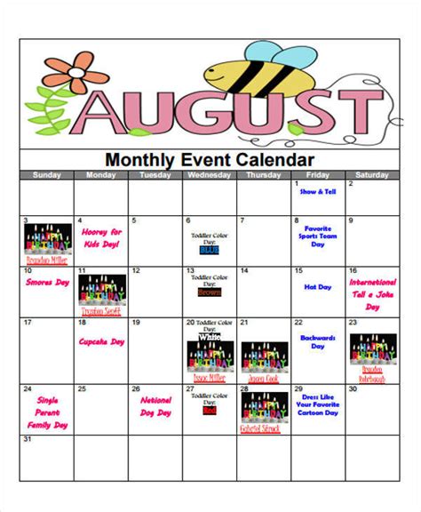 July Calendar Of Events