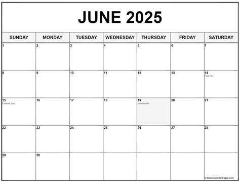 June 2025 Calendar With Holidays