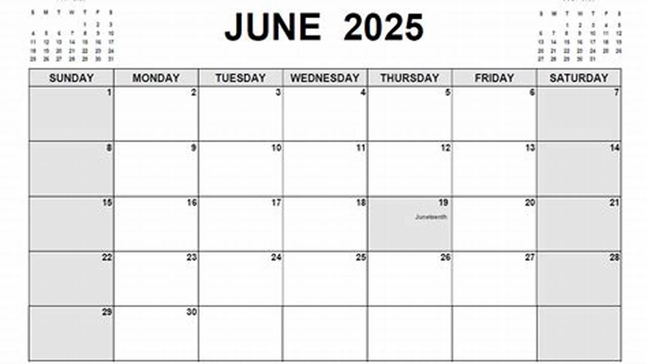 June 2025 Calendar With Notes Pdf