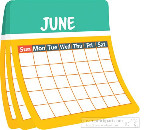 June Calendar Clipart