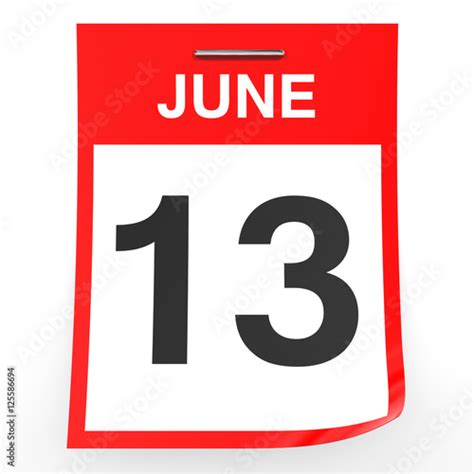 June 13th Calendar