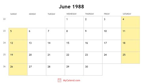 June 17 1988 Calendar